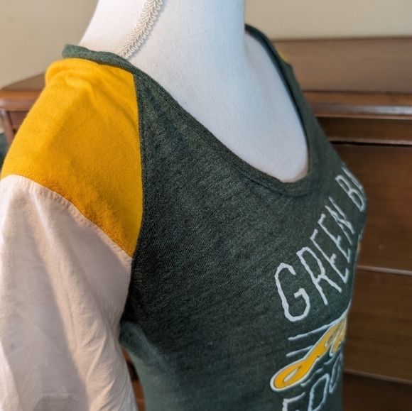 GREEN BAY PACKERS Football Short Sleeve Heathered Green NFL shirt - Picture 6 of 14